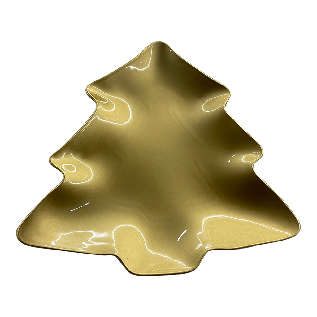 Patera duża dekoracyjna złota CHOINKA