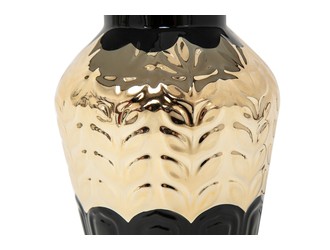 Lampa stołowa ceramiczna czarno-złota 32 cm