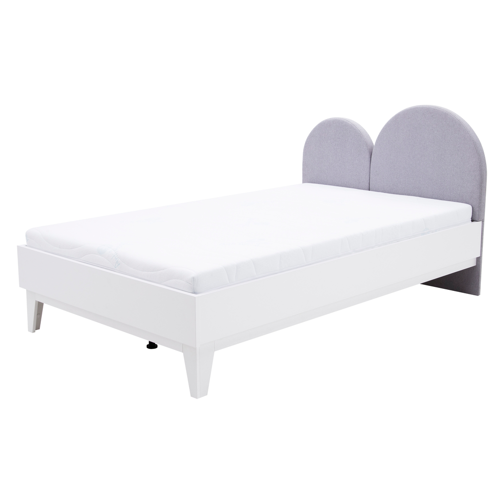 Białe łóżko ze stelażem 120x200 dla nastolatka FEMII