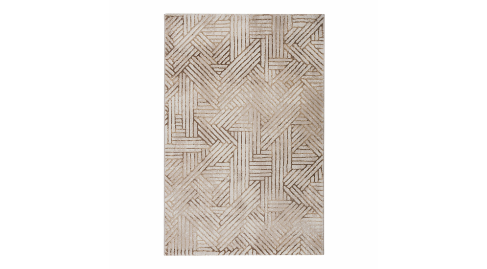 Dywan geometryczny beżowo-złoty STUDIO 120x170 cm
