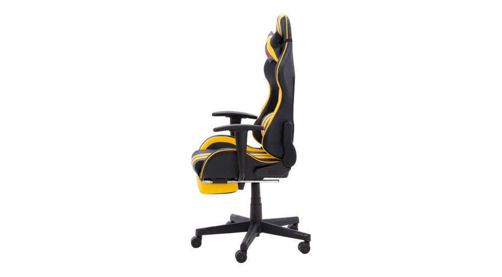 Fotel gamingowy z podnóżkiem RANKED żółty