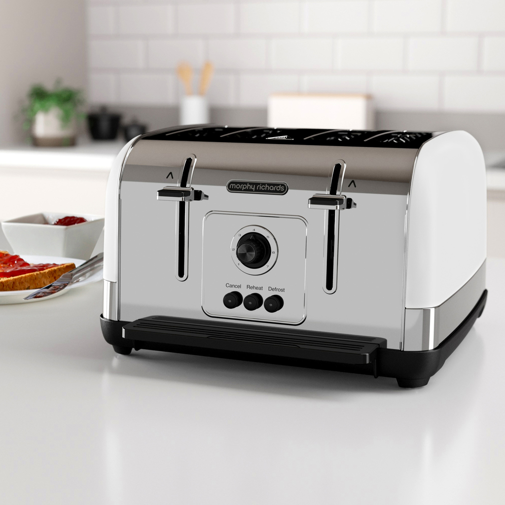 Toster 4-szczelinowy MORPHY RICHARDS to funkcjonalny i stylowy sprzęt, który po prostu musisz mieć w swojej kuchni.