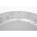 Talerz dekoracyjny podtalerz w śnieżynki srebrny 33 cm
