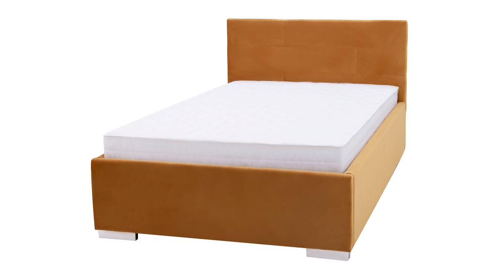 Łóżko musztardowe z pojemnikiem MEZO 90x200 cm