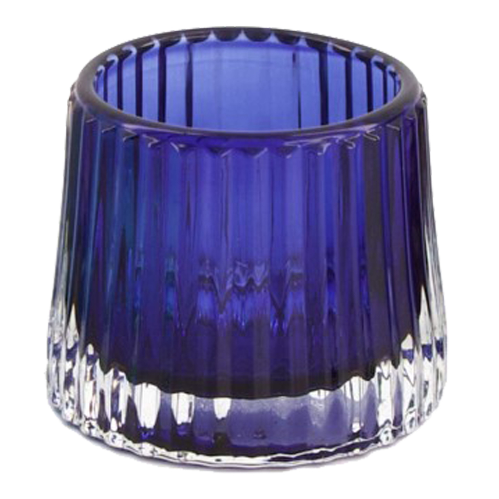 Świecznik szklany niebieski na 1 tealighta 7 cm MIX 