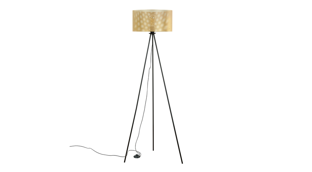 Lampa podłogowa GALAXY rozświetli pomieszczenie i doda ekskluzywnego wykończenia dla ciepłego wnętrza w odcieniach brązu i złota.