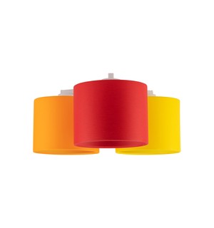Lampa sufitowa 3 abażury żółto-pomarańczowa METIS