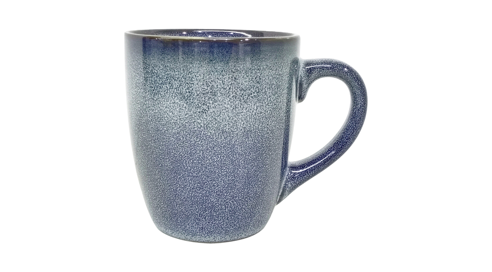 Kubek ceramiczny niebieski 400 ml z ceramiki kamionkowej do kawy i do herbaty. 