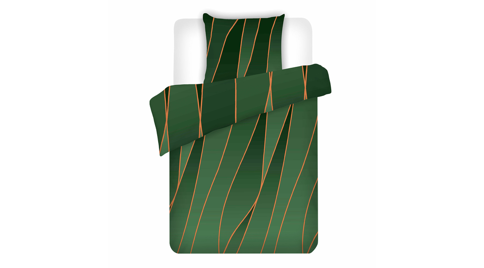Komplet pościeli satynowej butelkowa zieleń ARGONGREEN ELISA 140x200 cm