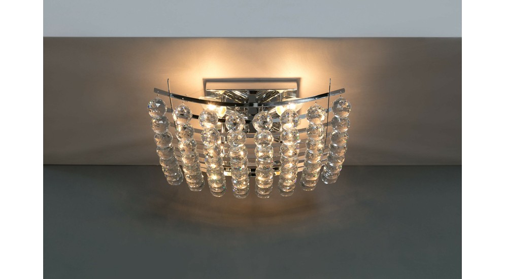 Lampa sufitowa glamour szklane kryształki chrom MEDEL - outlet