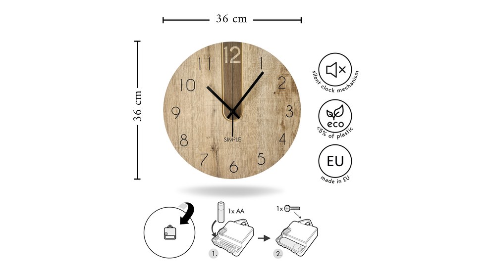 Brązowy zegar w stylu rustykalnym