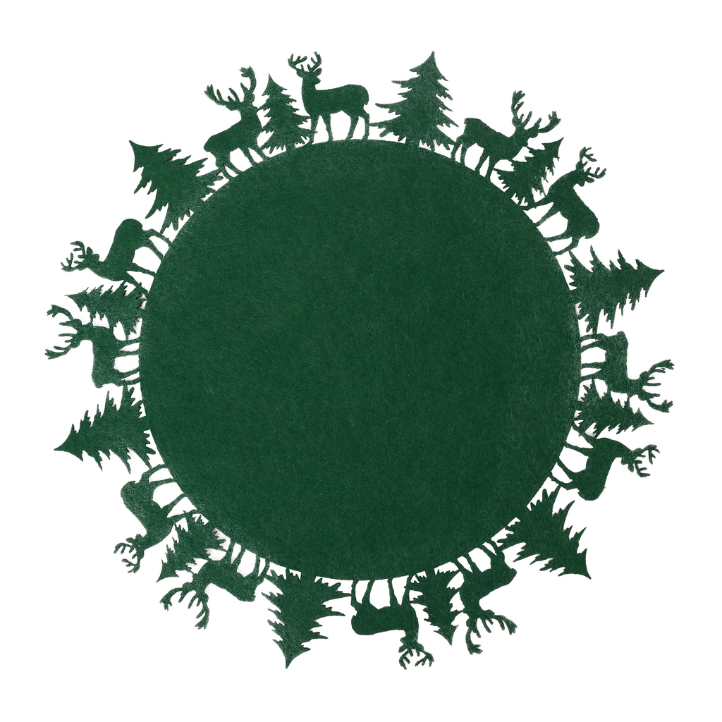 Podkładka okrągła świąteczna zielona 35 cm