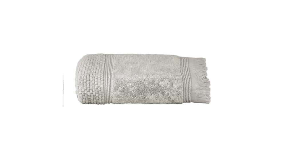 Srebrny ręcznik z bawełny z frędzlami