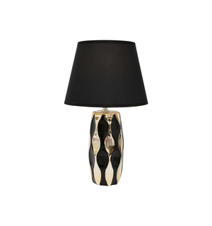 Lampa stołowa ceramiczna pierot czarno-złota, 38 cm