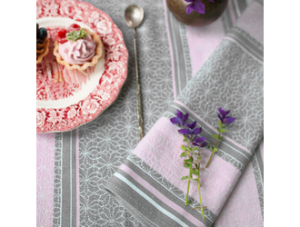Ściereczka kuchenna szaro-różowa CARINO 40x60 cm