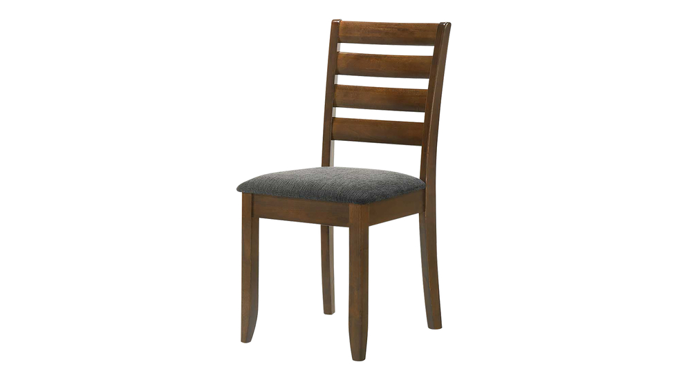 Krzesło drewniane z szarą tapicerką