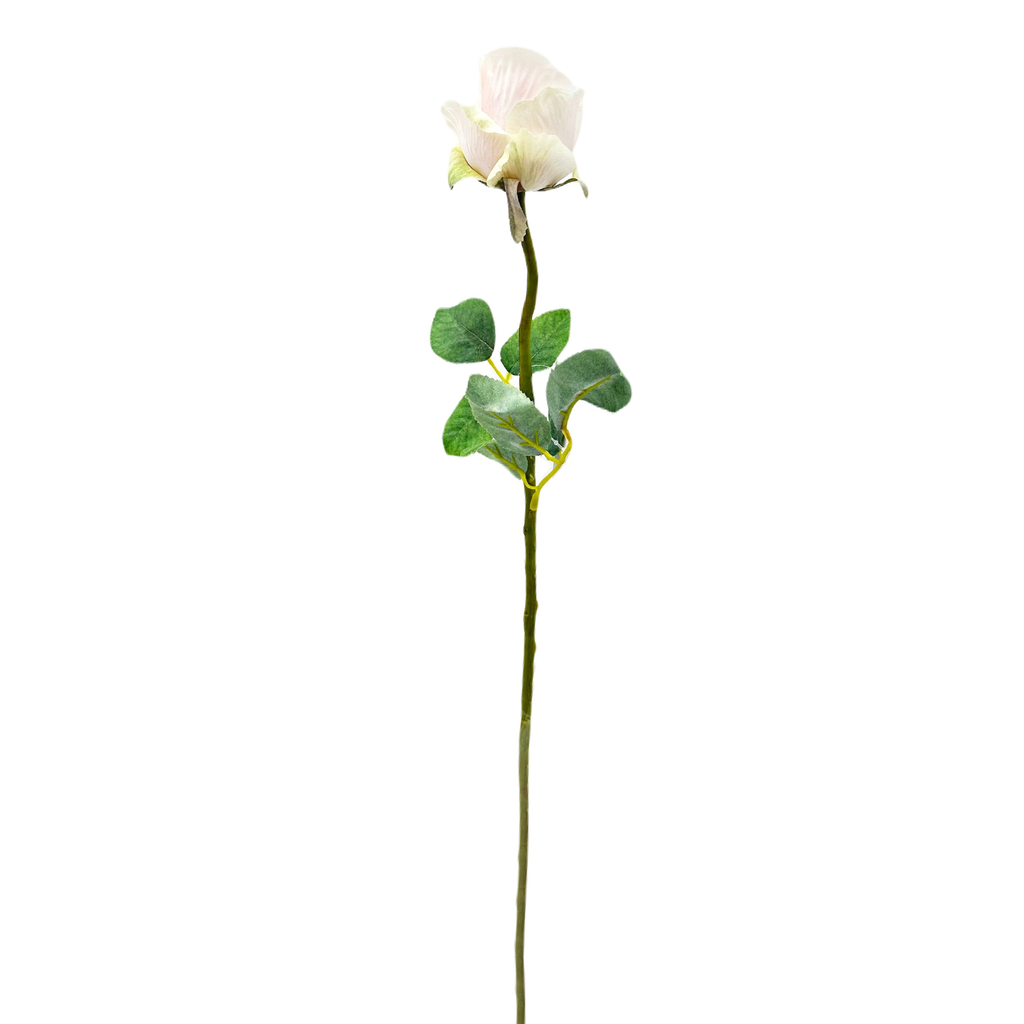 Biała wysoka róża ze sztucznego tworzywa
