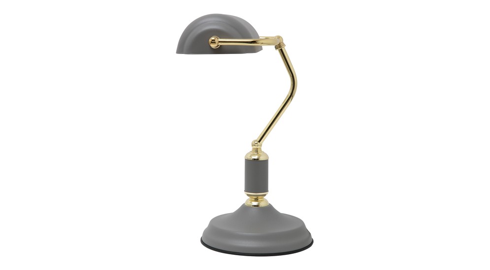 Lampa biurkowa retro szaro-złota ROMA