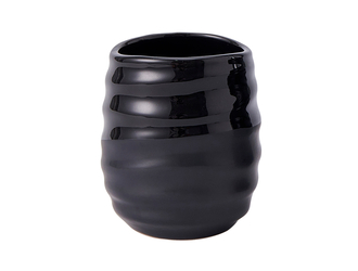 Kubek łazienkowy na szczoteczki ceramiczny czarny 11 cm