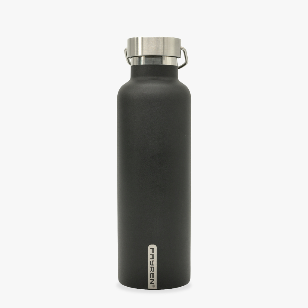 Butelka termiczna FAYREN NORDKAPP BLACK 750 ml ze stali nierdzewnej na spacer, na siłownię, pod namiot.