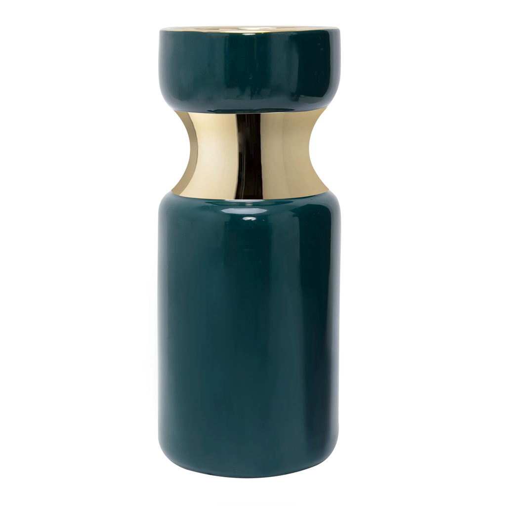 Wazon ceramiczny zielono-złoty 30,5 cm