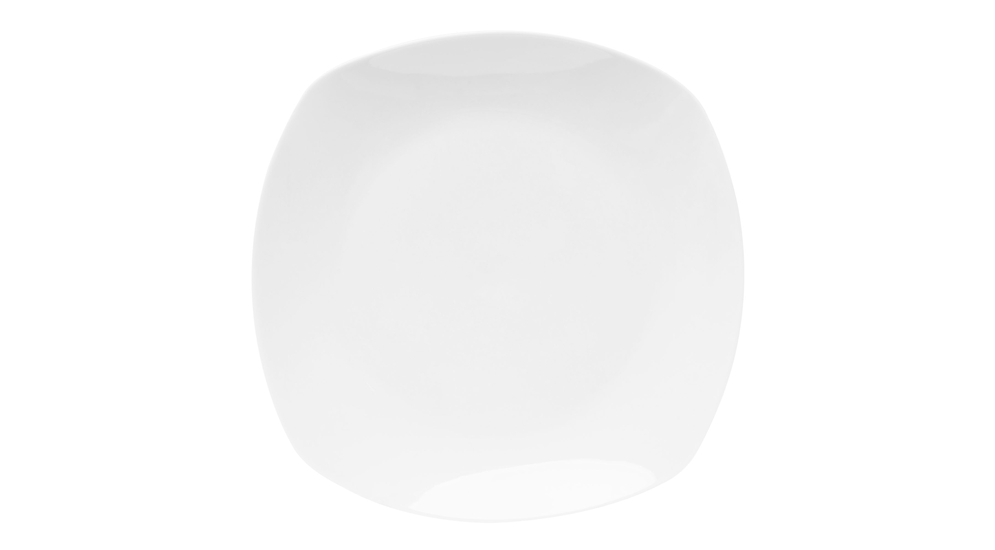 Talerz obiadowy porcelanowy QUADRO biały 26,7x25 cm
