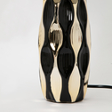Lampa stołowa ceramiczna pierot czarno-złota, 38 cm