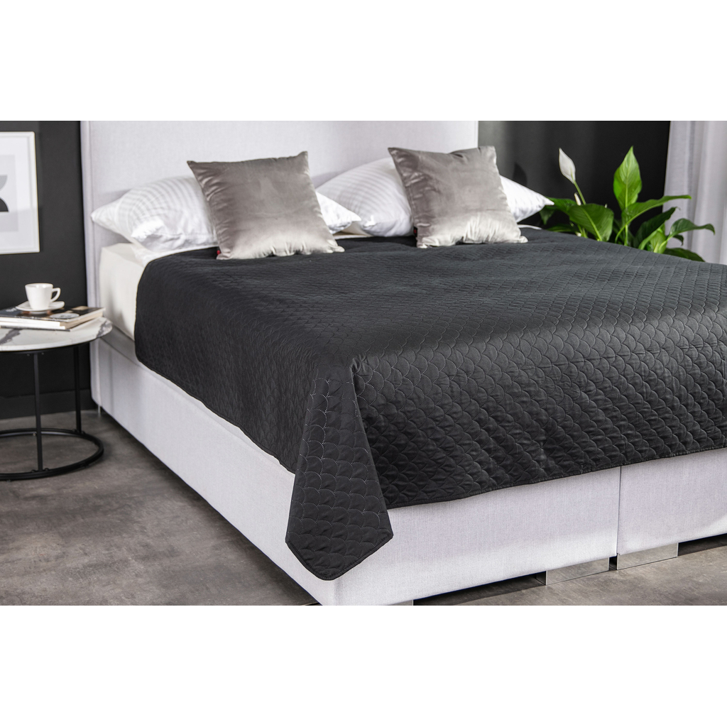 Narzuta na łóżko czarna NICEA 200x220 cm