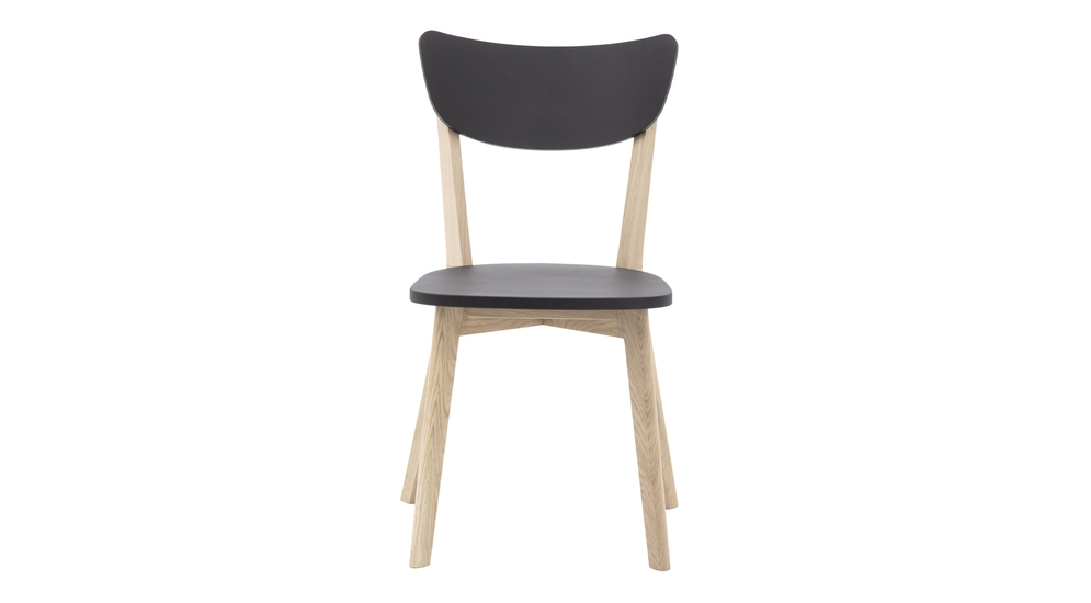 Krzesło drewniane z czarnym siedziskiem REMI