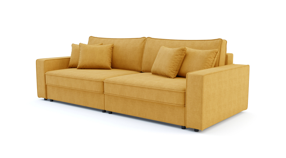Sofa rozkładana 4-osobowa MARKOS musztardowy