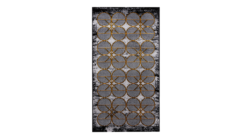 Dywan ze złotym wzorem w koła GRANDE  80x150 cm