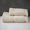 Ręcznik bawełniany z frędzlami beżowy SANTORINI 50x90 cm