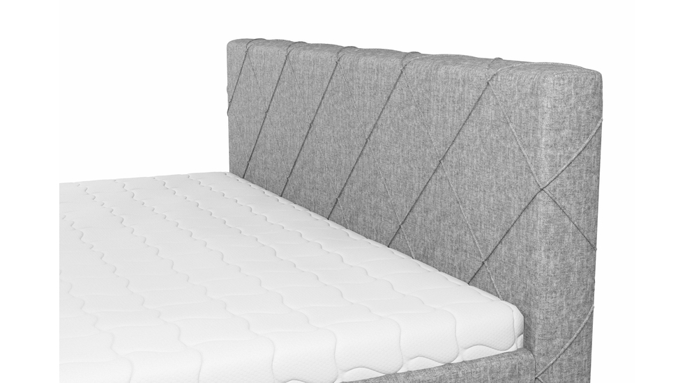 Rama łóżka szara BASIC ALBERTO 140x200 cm