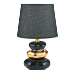 Lampa stołowa z abażurem czarno-złota 28 cm