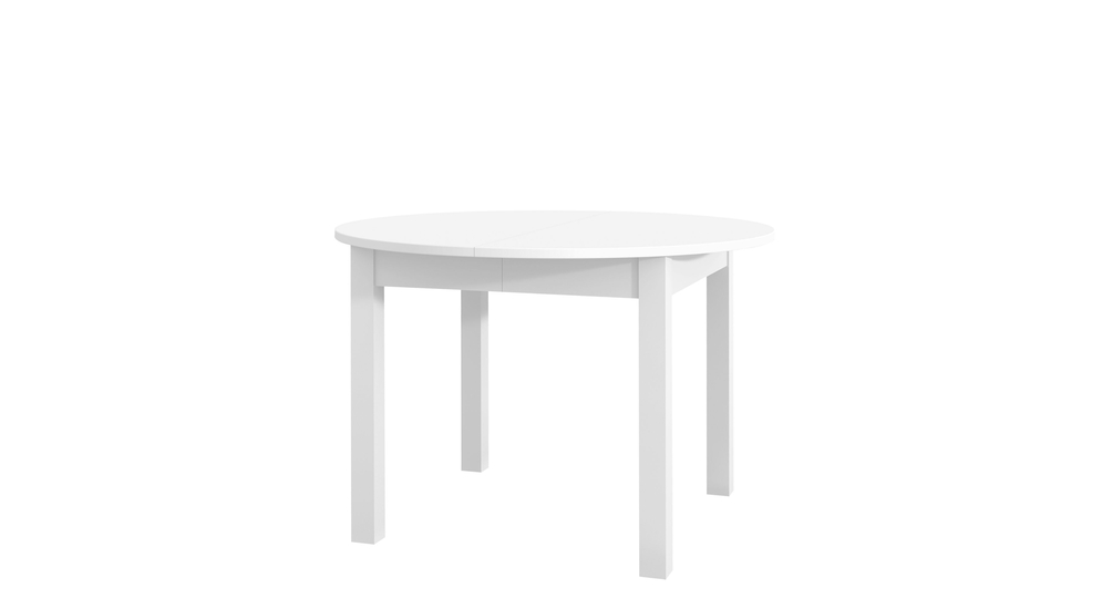 Stół okrągły biały LUNI 110 - 160 cm 