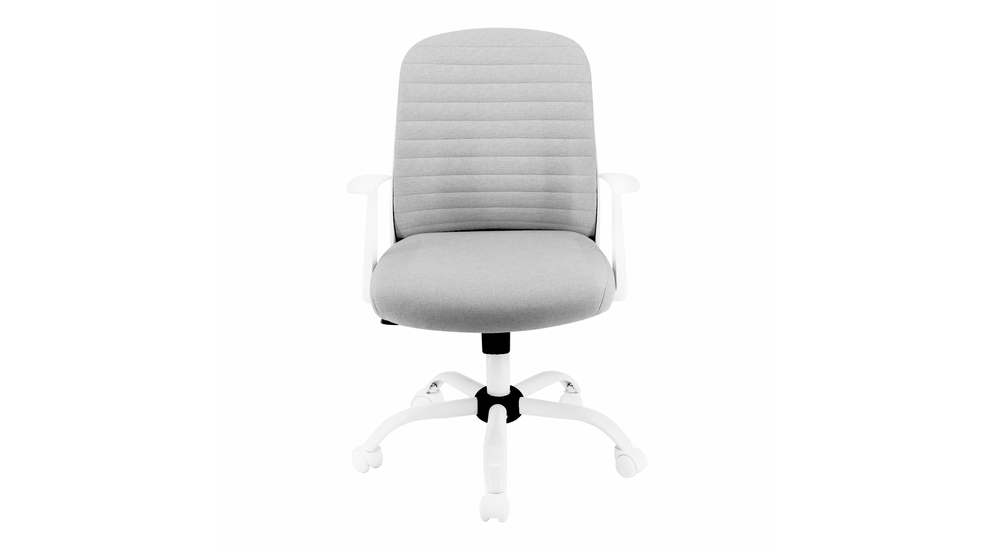Fotel biurowy szary z białą podstawą NODER