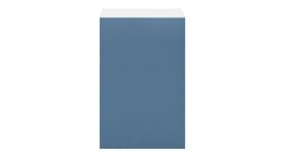Szafka wysoka na 92 cm to zdecydowanie więcej miejsca. Front  w matowym odcieniu alby blue sprawi, że stworzysz eleganckie, ponadczasowe wnętrze.