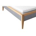 Dębowa rama łóżka szary LUNA 160x200 cm