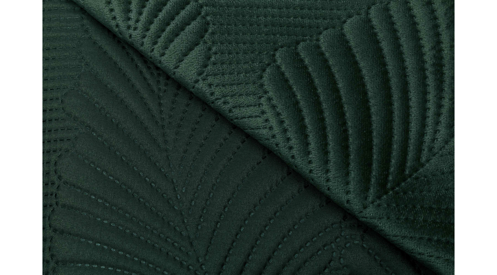 Narzuta na łóżko pikowana w liście zielona FERN 220x240 cm