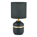 Lampa stołowa z abażurem czarna złoty dekor 27 cm