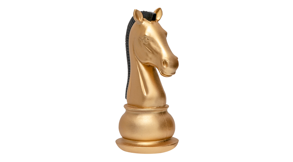 Dekoracja figura szachowa złoto-czarna SKOCZEK 19 cm