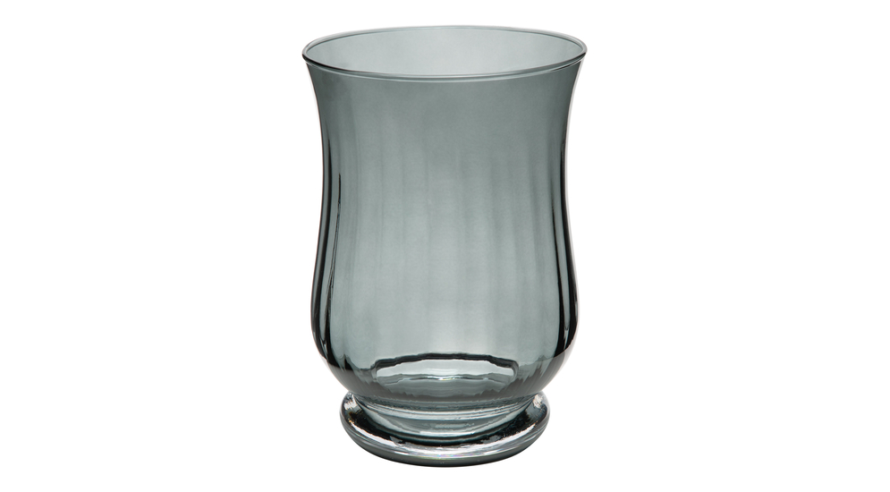 Świecznik kielich szklany szary OPTYK 20,5 cm