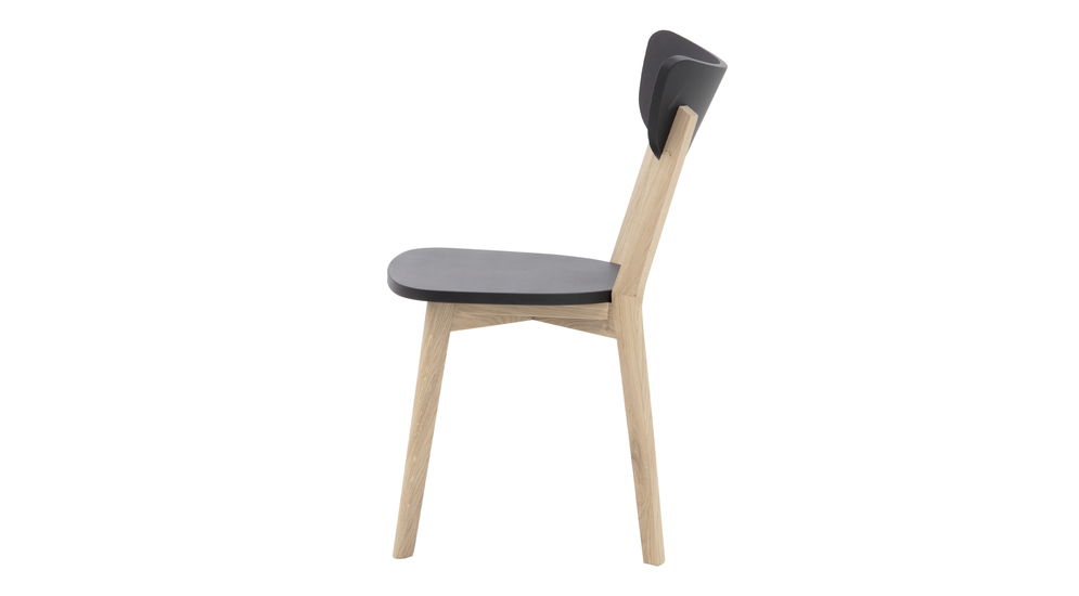 Krzesło drewniane z czarnym siedziskiem REMI