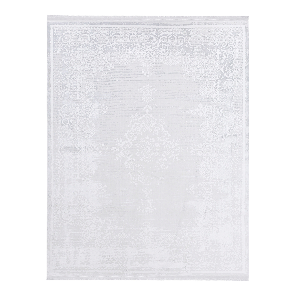 Dywan postarzany biały z frędzlami  MADELEINE 200x290 cm