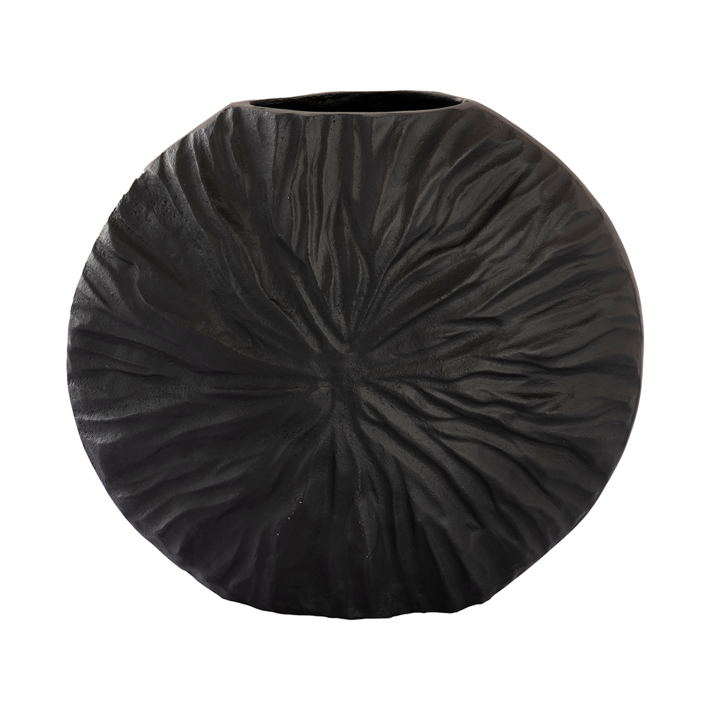 Wazon okrągły aluminiowy czarny 28 cm