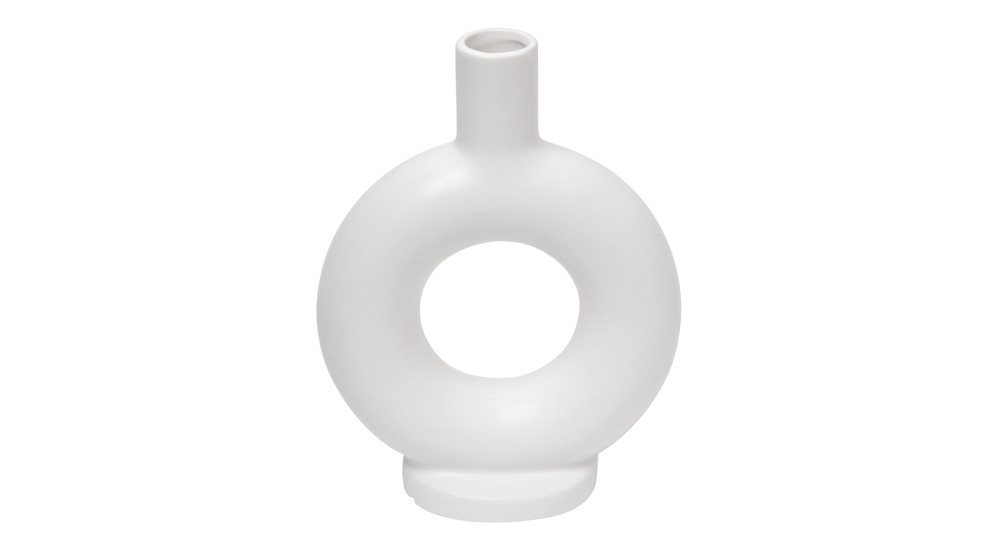 Świecznik ceramiczny biały 18 cm