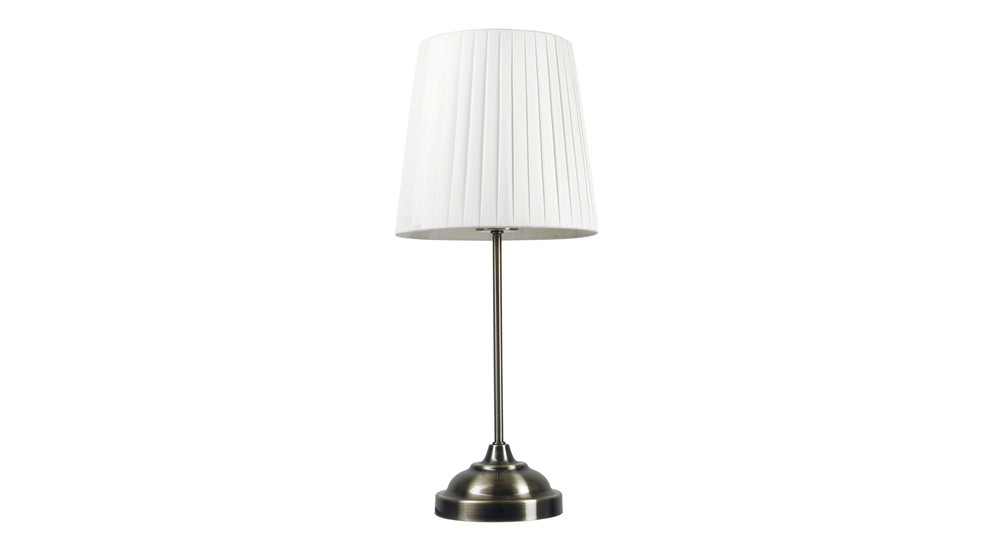 Lampa stołowa retro abażur biały PTL01BW