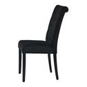 Krzesło tapicerowane czarne z wałkiem DAKOTA II