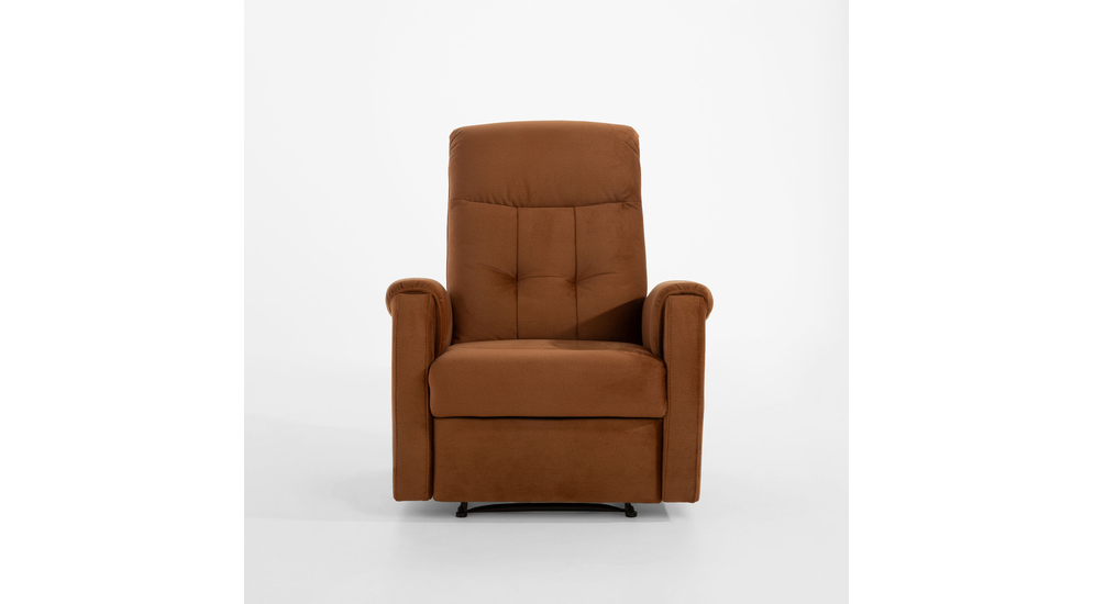 Fotel z funkcją relaksu z tapicerką w kolorze brązowym