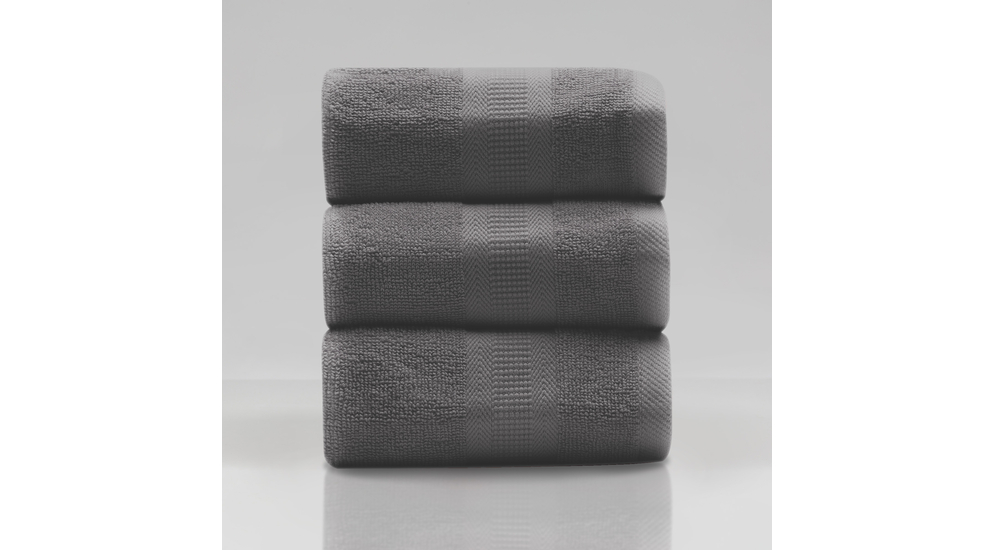 Komplet 3 ręczników bawełnianych szarych 30x30 cm